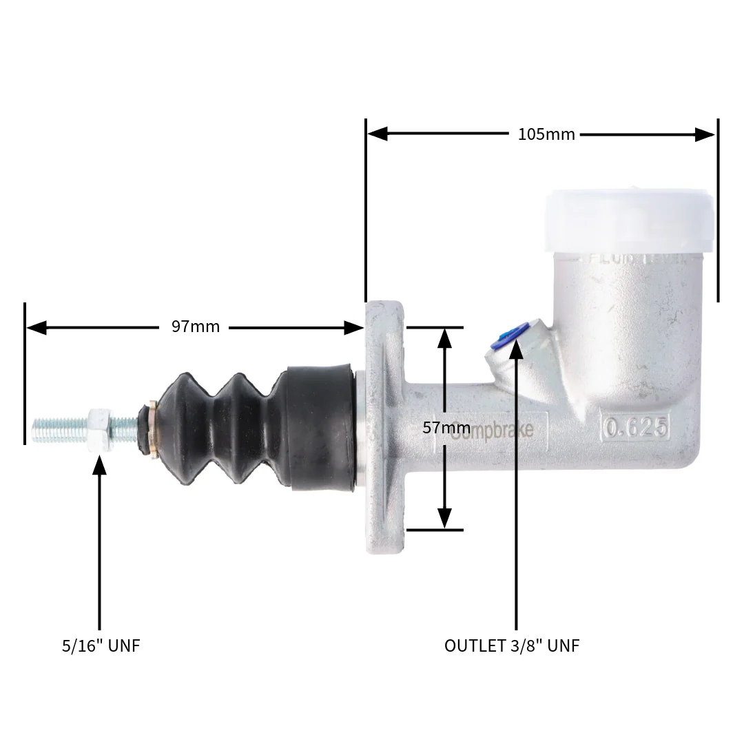 Brake and Clutch Master Cylinder .625" (5/8") Bore With Reservoir - Image 5