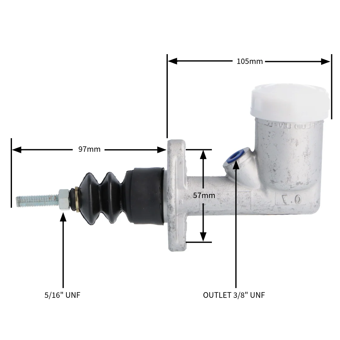 Brake And Clutch Master Cylinder 0.7" (11/16") Bore with Reservoir - Image 5