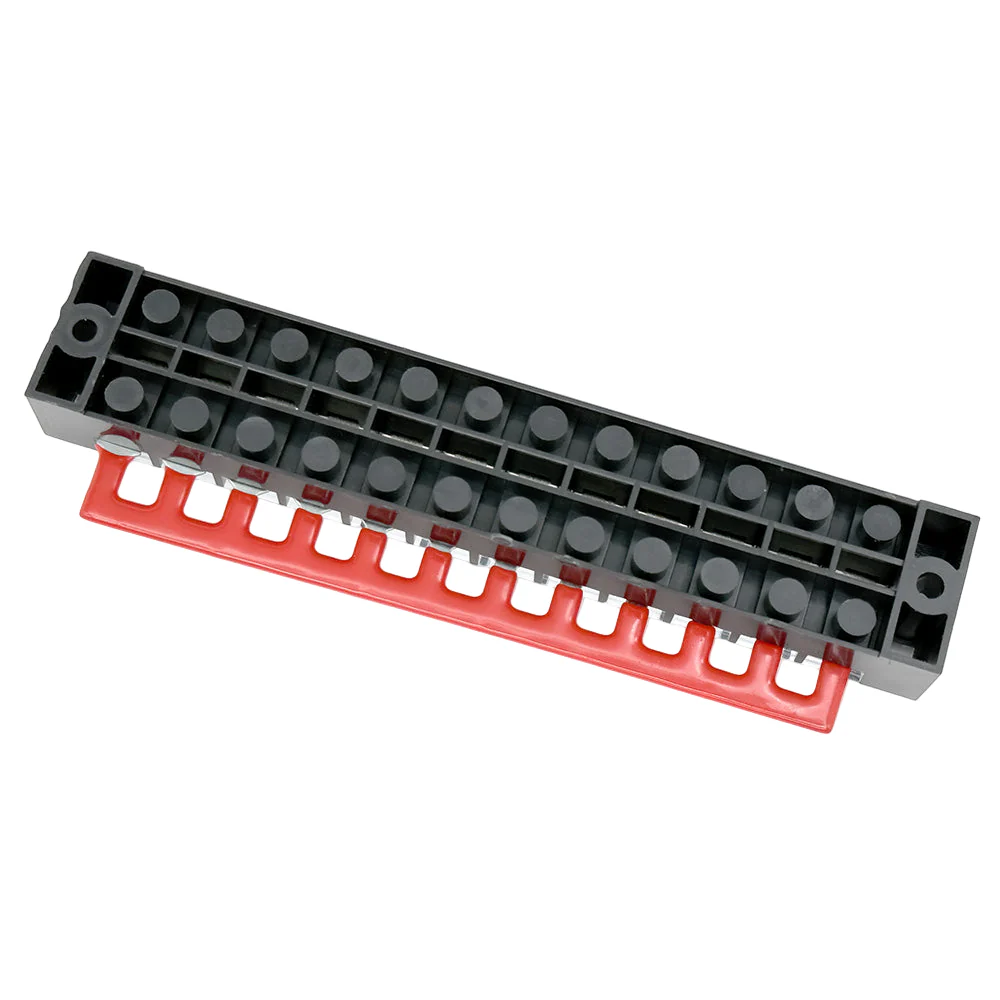 12 Way 35 Amp Distribution Busbar With Cover and Link Strip - Image 2
