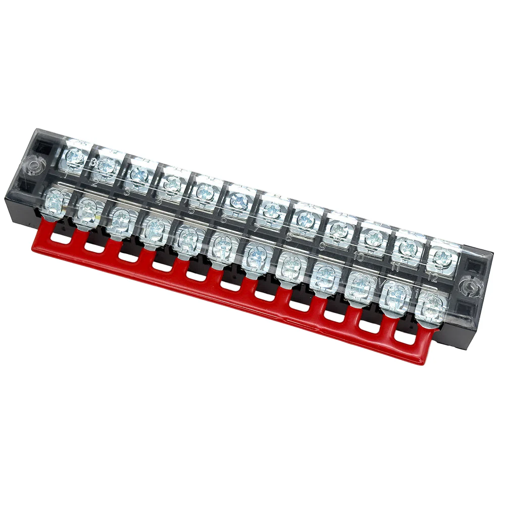 12 Way 35 Amp Distribution Busbar With Cover and Link Strip - Image 3