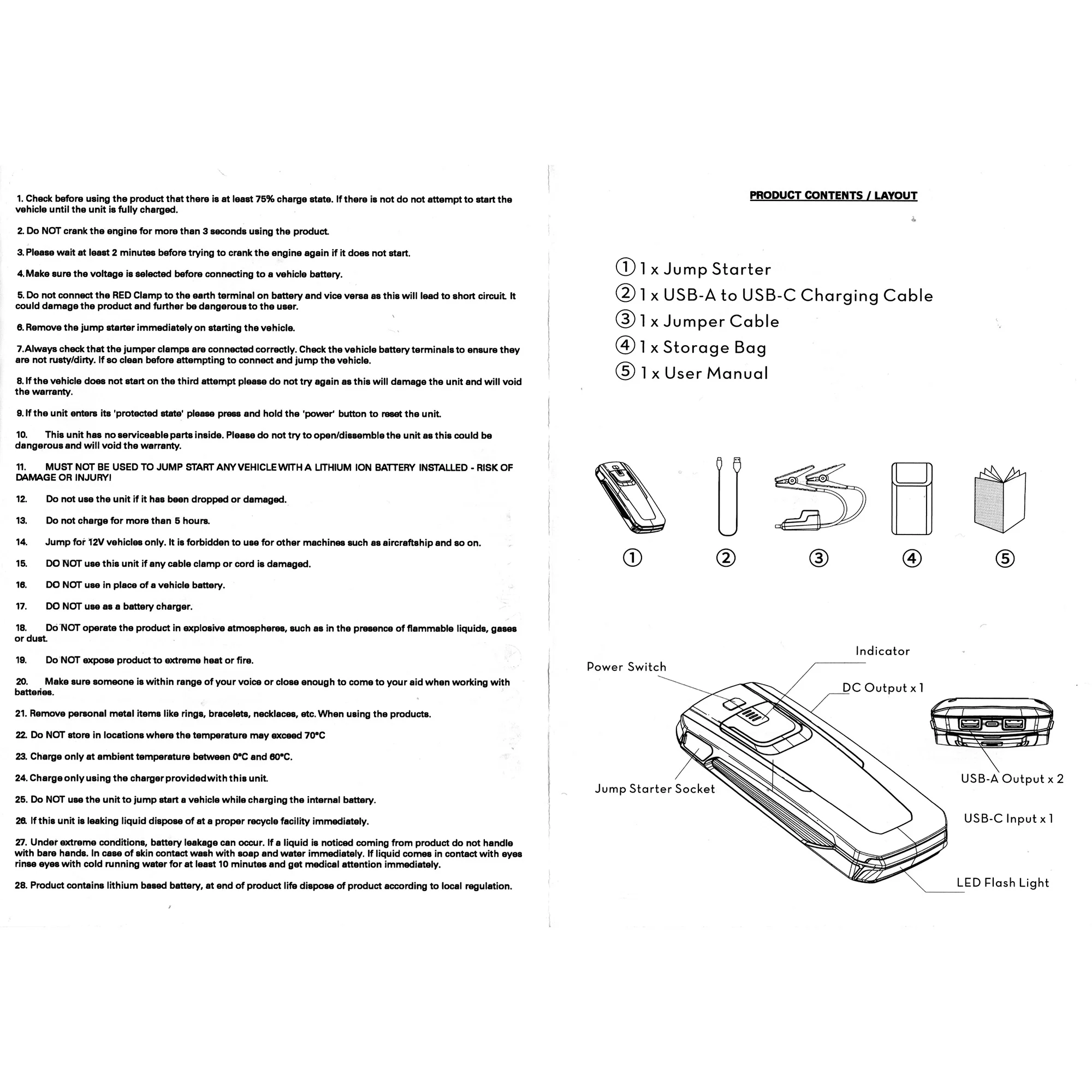 12v Lipo Portable Mini Jump Start Booster Pack 500A - Image 6