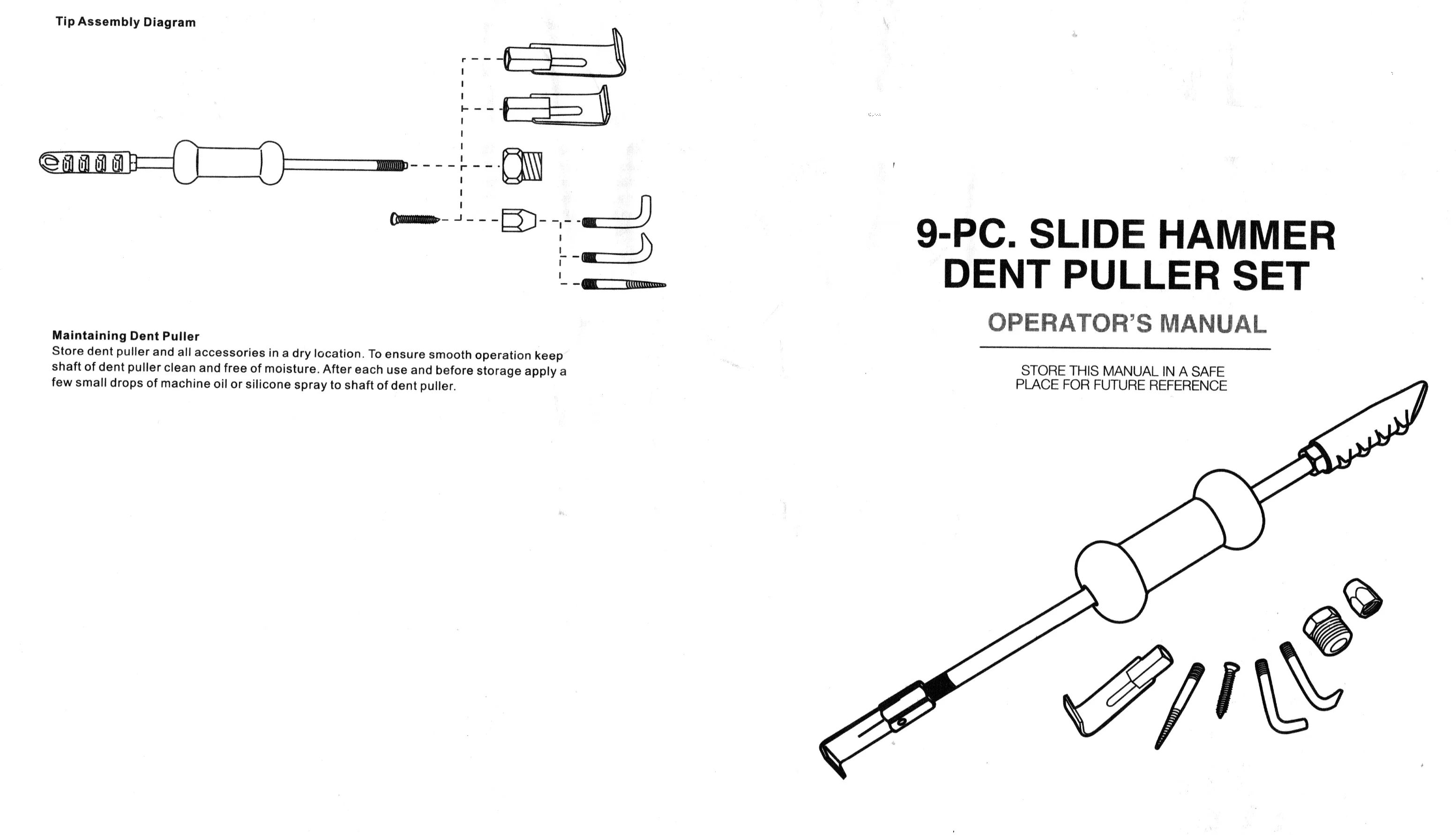 13 Piece 10 lb Slide Hammer / Dent Puller Kit - Image 3