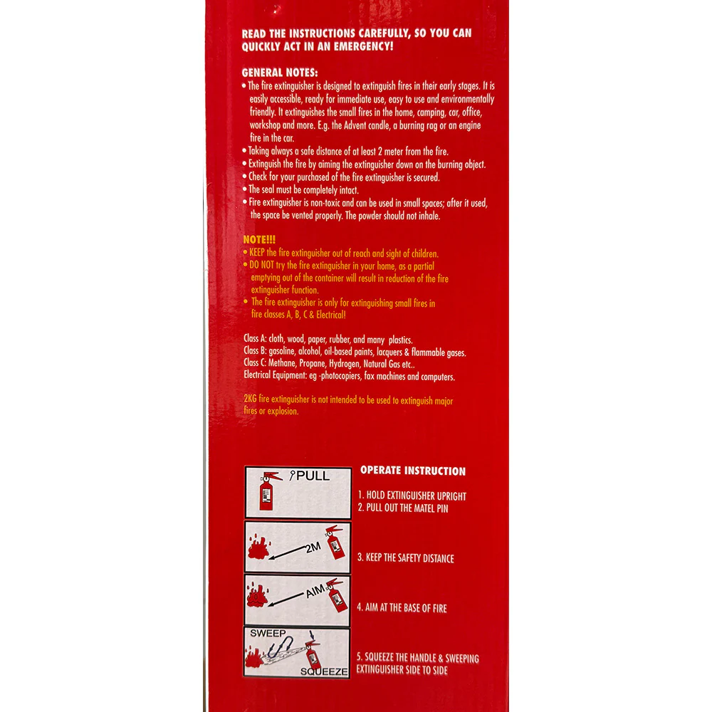 2 Kg Class ABC Dry Powder Fire Extinguisher - Image 3