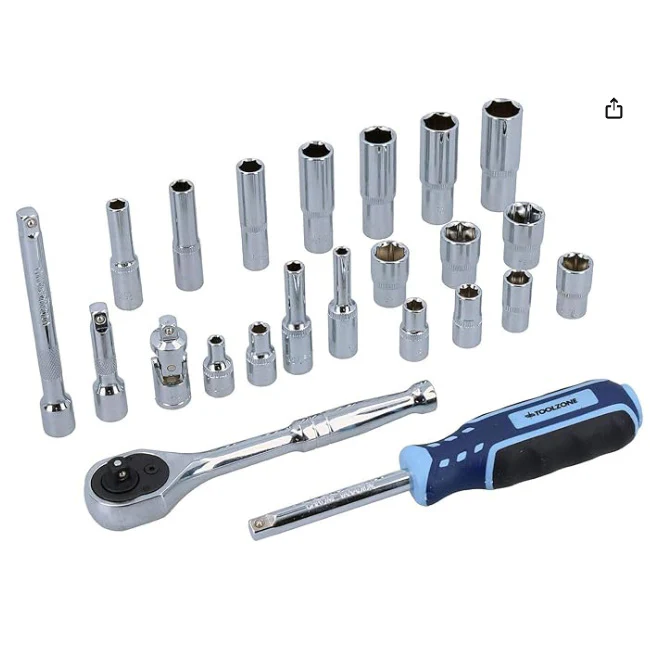 23 Piece Chrome Vanadium 1/4" drive Socket Set - Image 2