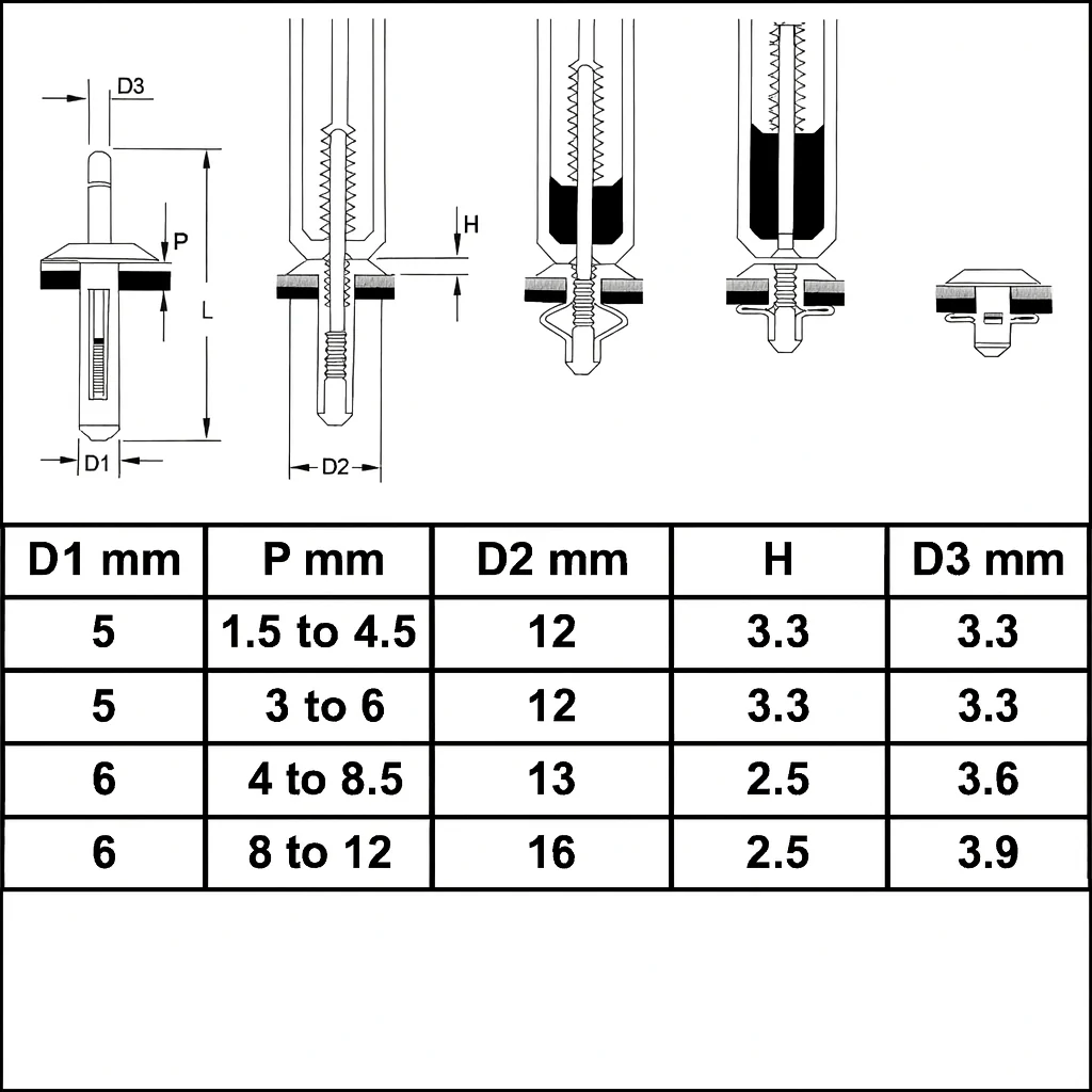 Nylon Rivets Pack of 40 - Image 4