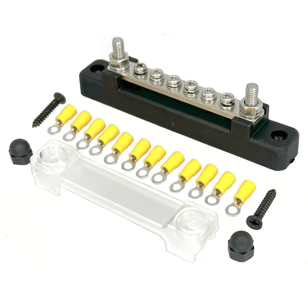 6 Way Busbar/Distribution Bar With Clear Cover Red or Black - Image 4