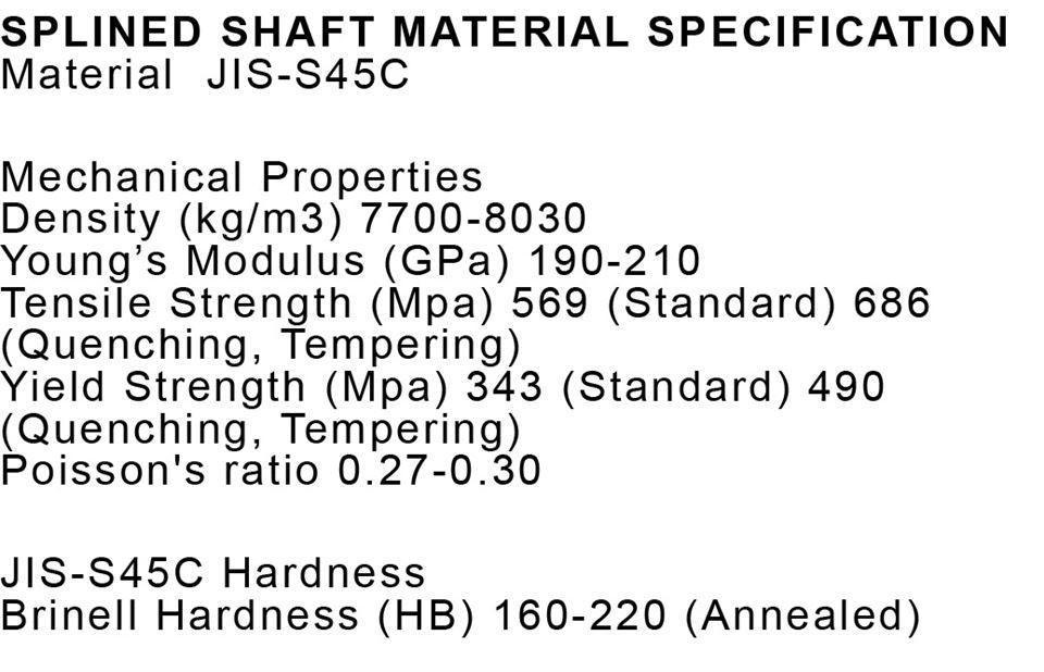 600mm Long Double Ended Splined Shaft - Image 4