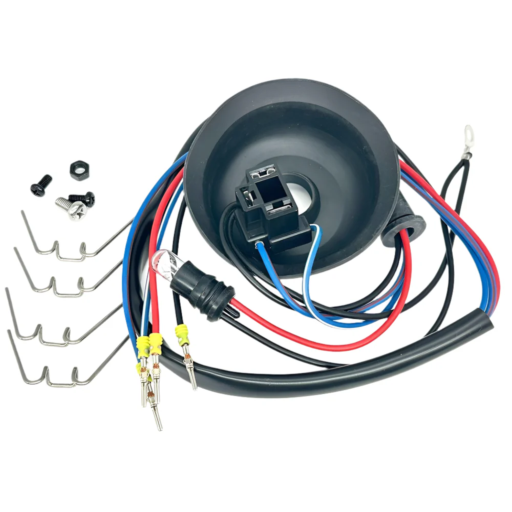 7" Gloss Black Headlamp Bowl with Stainless Rim - Image 4