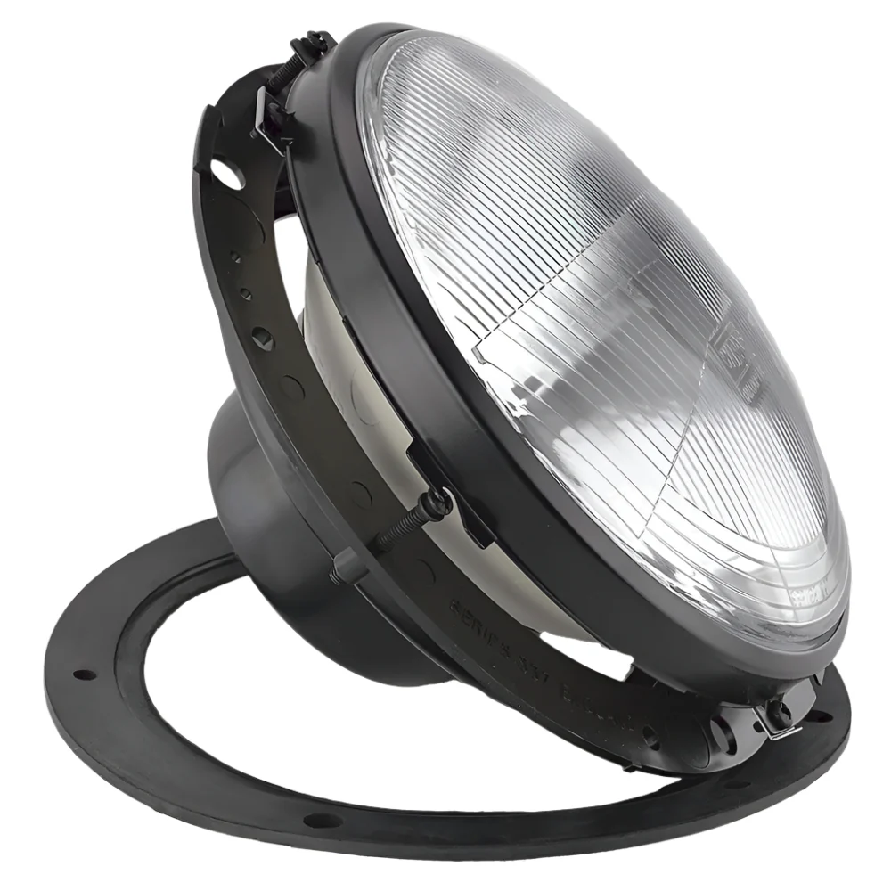 7" Half Bowl Black Rim Headlamp Unit