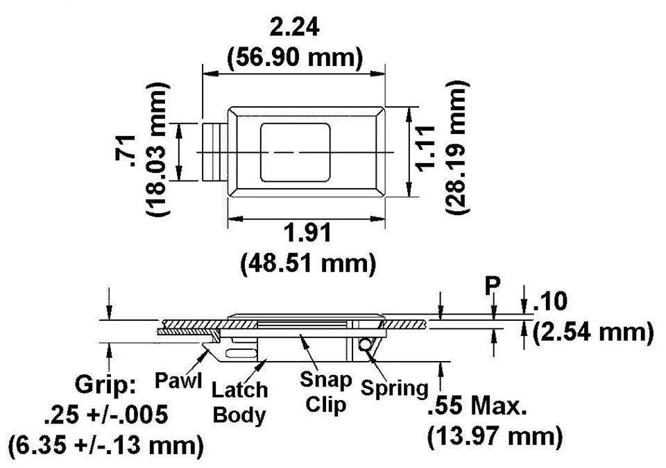 ABS Slide Latch  Panel Thickness 1.4-1.7mm - Image 4