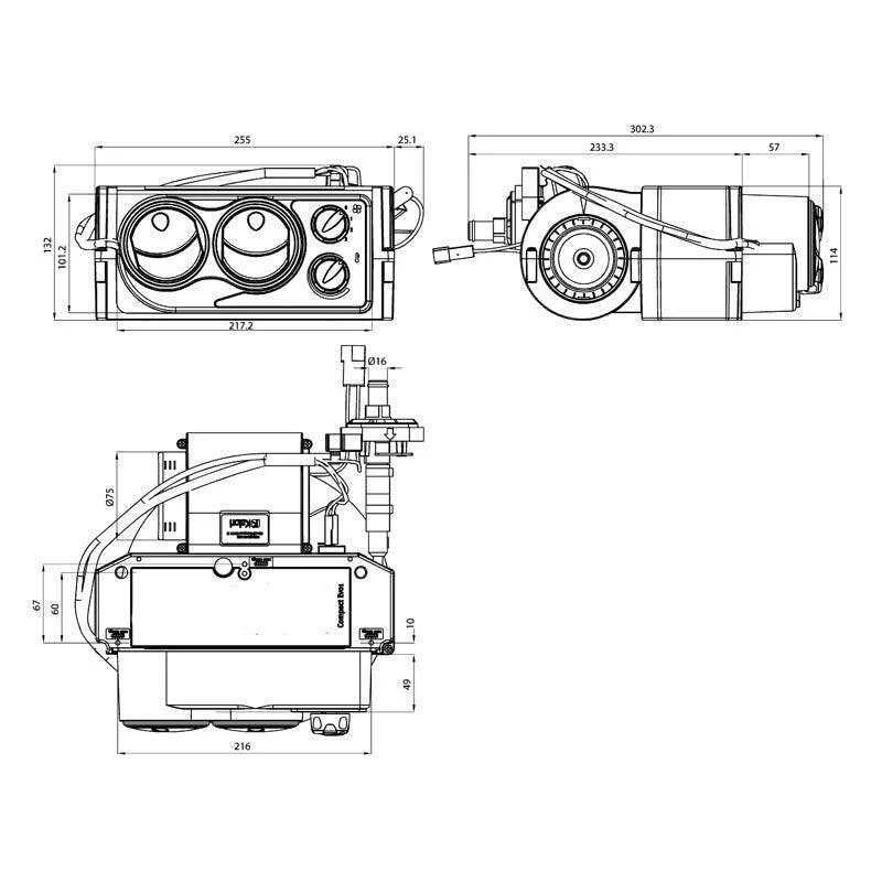 All In One Compact Car Heater 260mm - Image 2