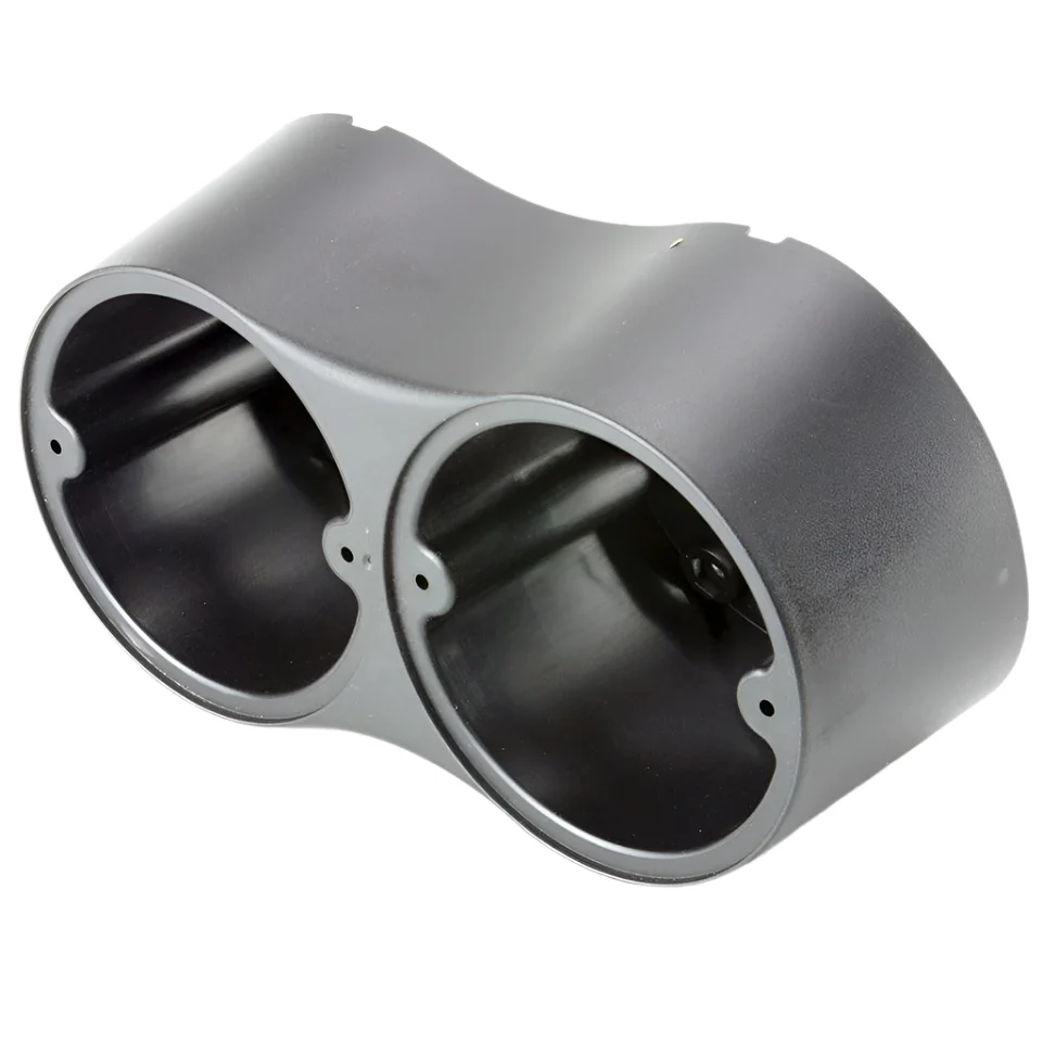 Angled Twin Round Lamp Housing Black