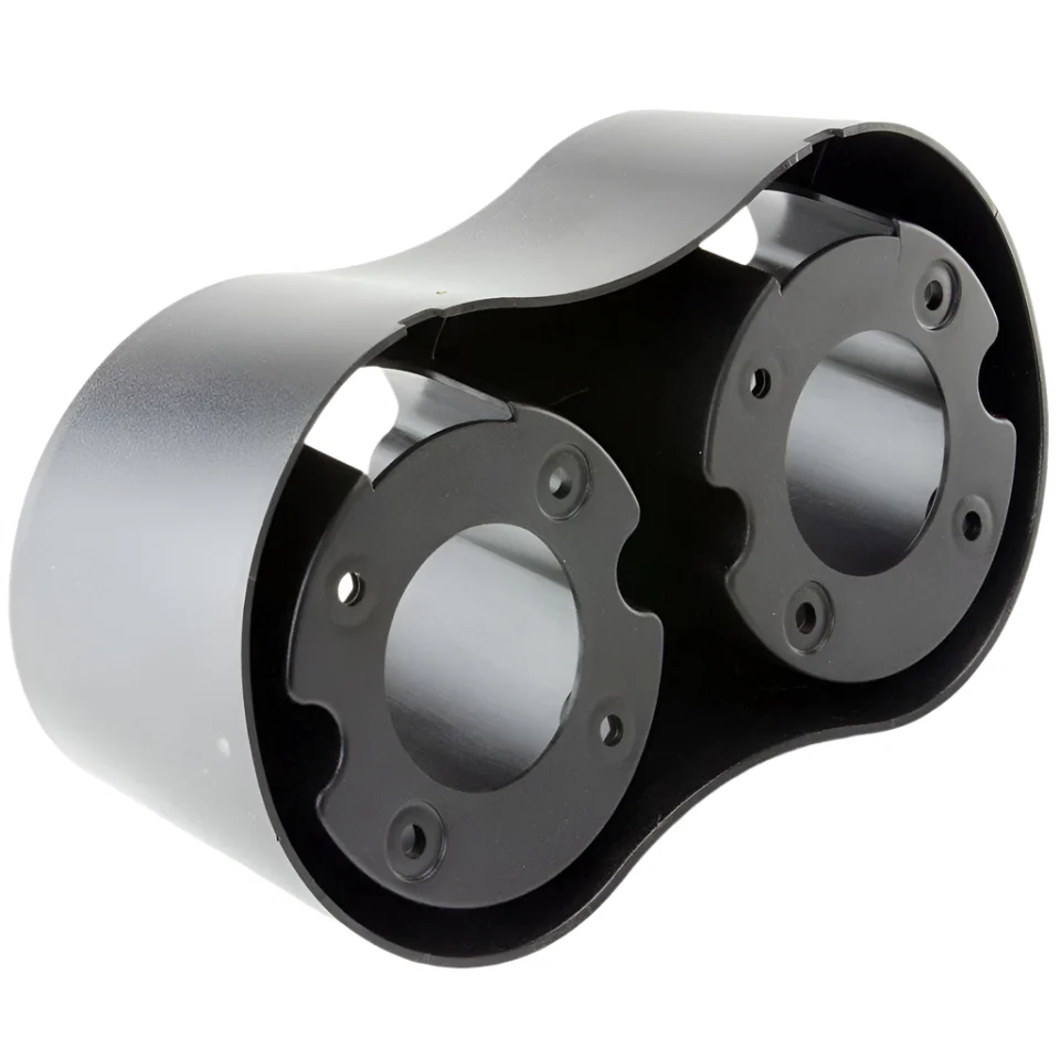 Angled Twin Round Lamp Housing Black - Image 3