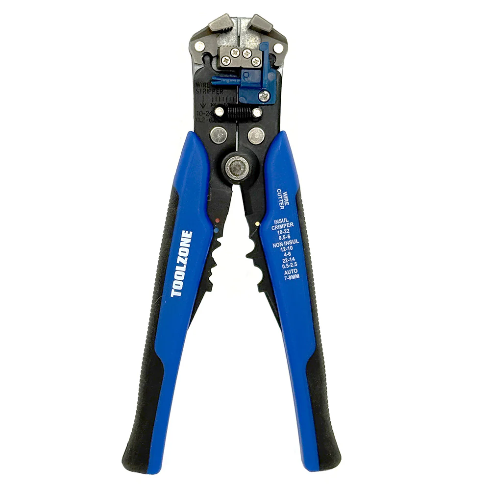 Automatic Wire Stripper With Wire Cutter and Crimping Jaws