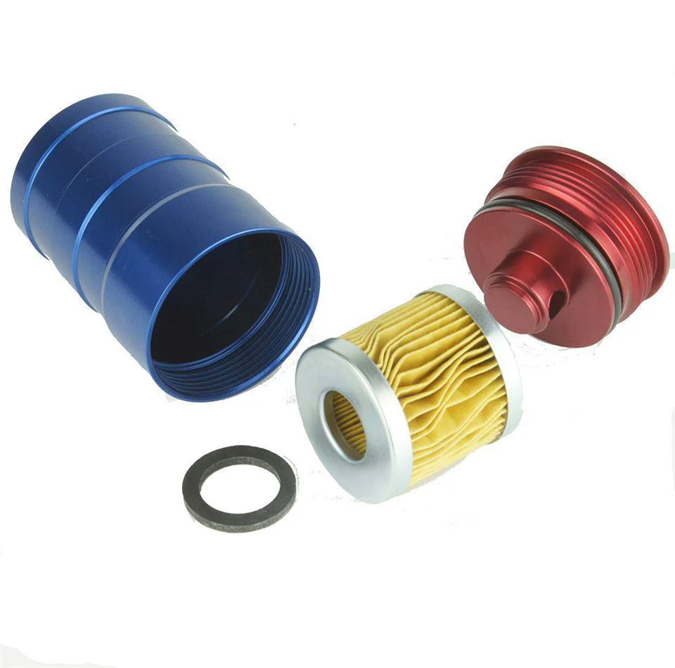Billet Aluminium Fuel Filter Red 95mm - Image 4