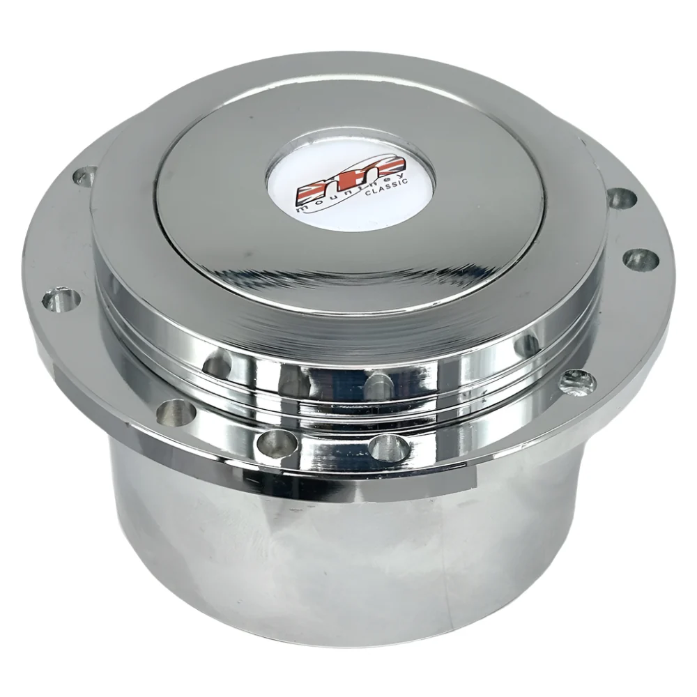 Billet Chrome Plated Classic Steering Wheel Centre With Horn Push - Image 4