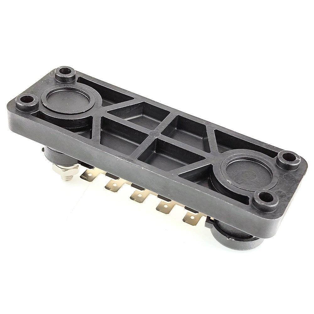 Black 1/4" Male Spade 10 Terminal Busbar - Image 2