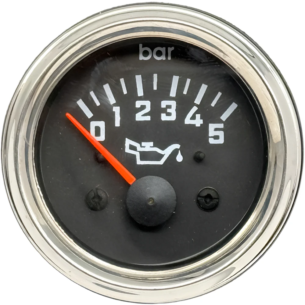 Black Face Chrome Bezel Oil Pressure Gauge