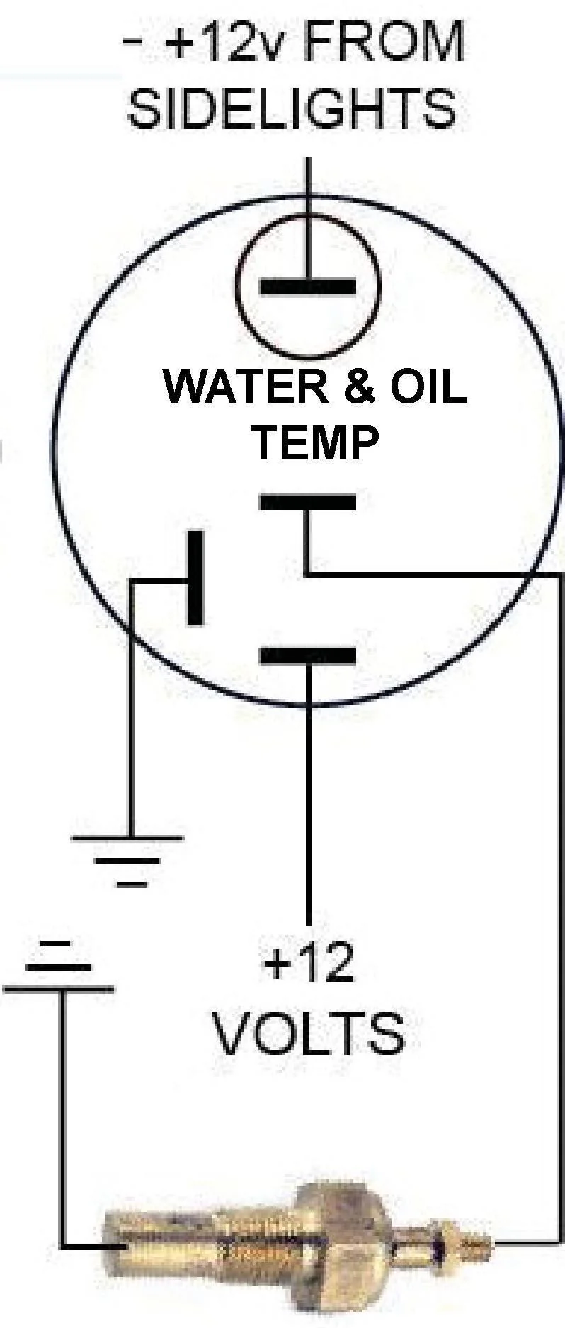 Black Face Chrome Bezel Water Temp Gauge - Image 4