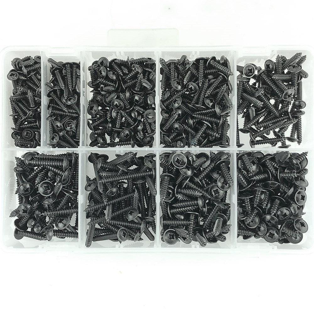 Black Flanged Head Pozi Self Tapping Screw Pack