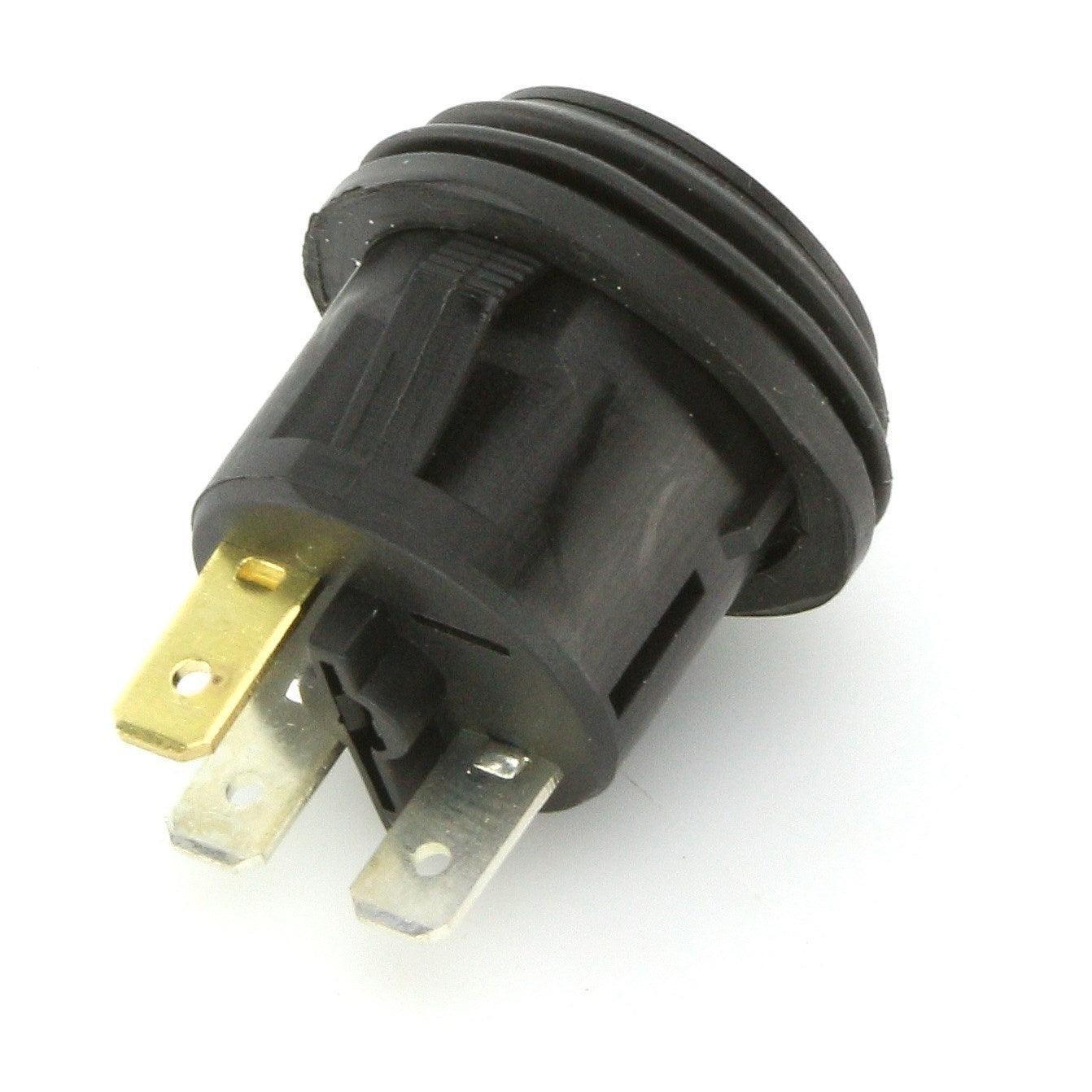 Black LED Illuminated Latching Push Button Switch Amber - Image 2