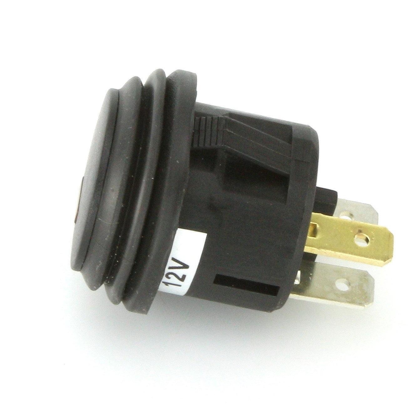 Black LED Illuminated Latching Push Button Switch Amber - Image 3