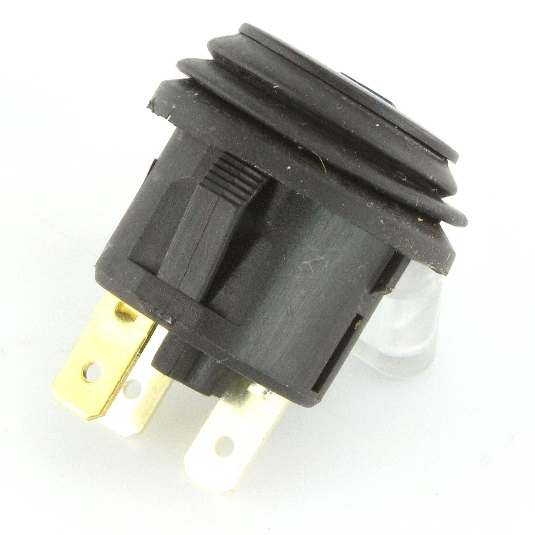 Black LED Illuminated Latching Push Button Switch Blue - Image 4