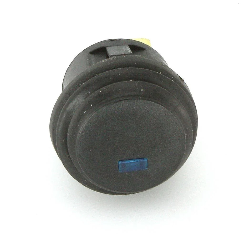 Black LED Illuminated Latching Push Button Switch Blue - Image 6