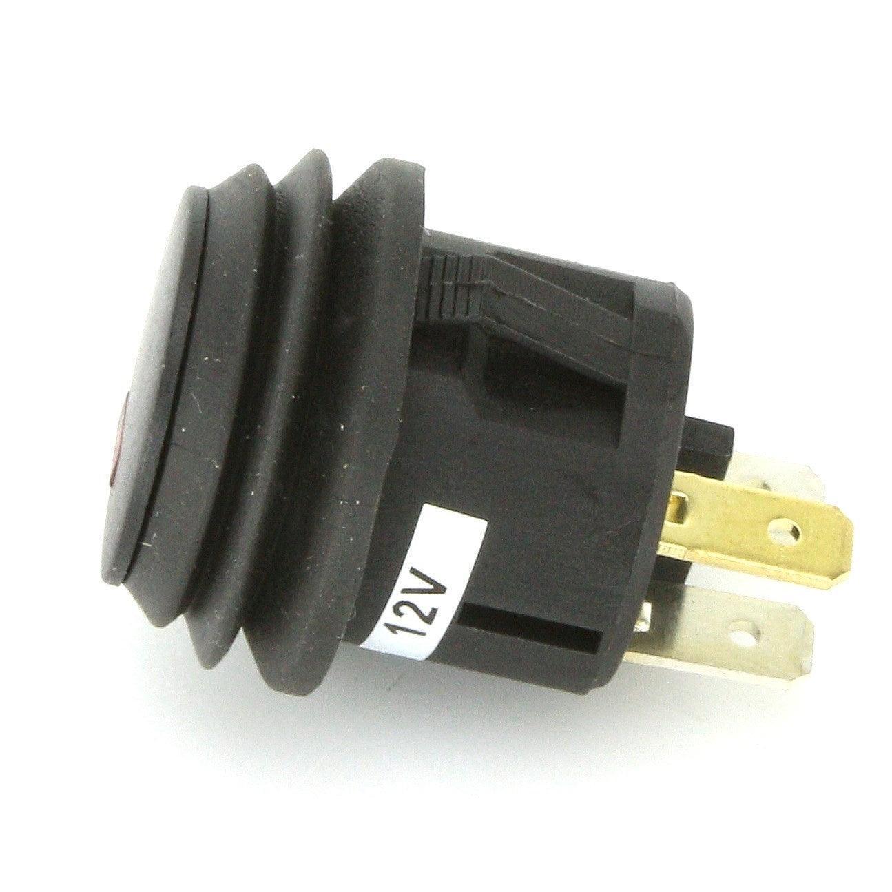 Black LED Illuminated Latching Push Button Switch Red - Image 3