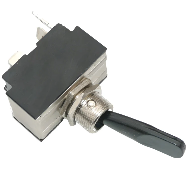 Black Lever Toggle Off-On-Momentary (Spring Return)