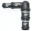 Black Nylon Stepped Elbow 10/12mm - 19/15mm - Image 3