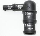 Black Nylon Stepped Elbow 10/12mm - 25/22mm - Image 3