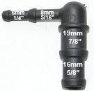 Black Nylon Stepped Elbow 6/8mm - 19/15mm - Image 3