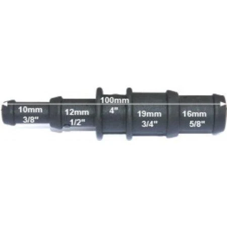 Black Nylon Stepped Reducer Joiner 10/12mm - 19/16mm - Image 3
