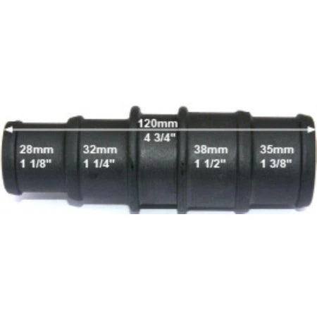 Black Nylon Stepped Reducer Joiner  28/32mm - 38/35mm - Image 3