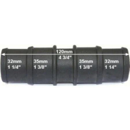 Black Nylon Stepped Reducer Joiner  32/35mm - 35/32mm - Image 3
