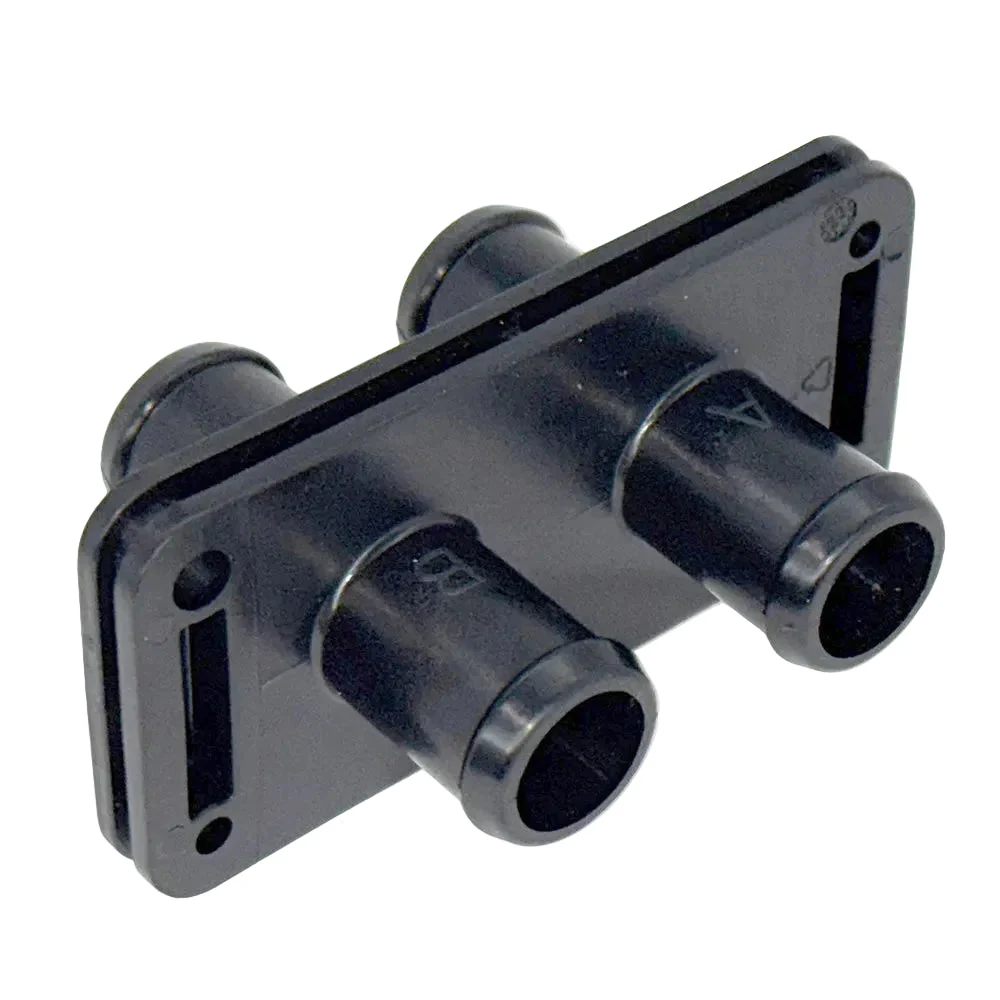 Black Nylon Twin 15mm Bulkhead Connector Straight