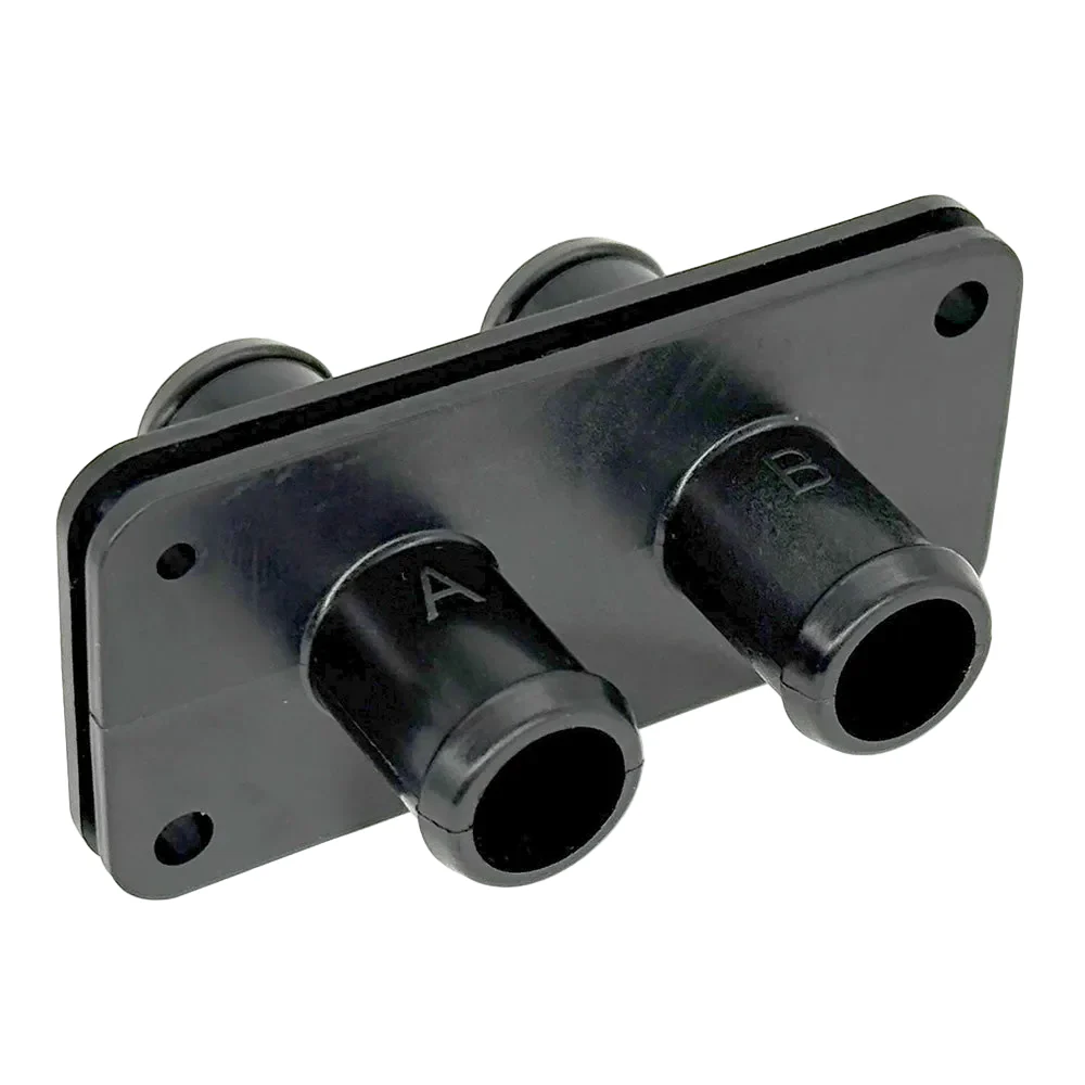 Black Nylon Twin 15mm Bulkhead Connector Straight - Image 2