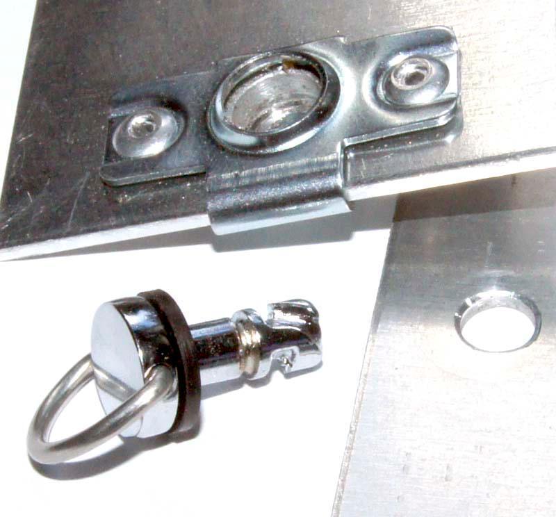 Black Quarter Turn Fastener With Rivets For 4mm Top Panels - Image 3