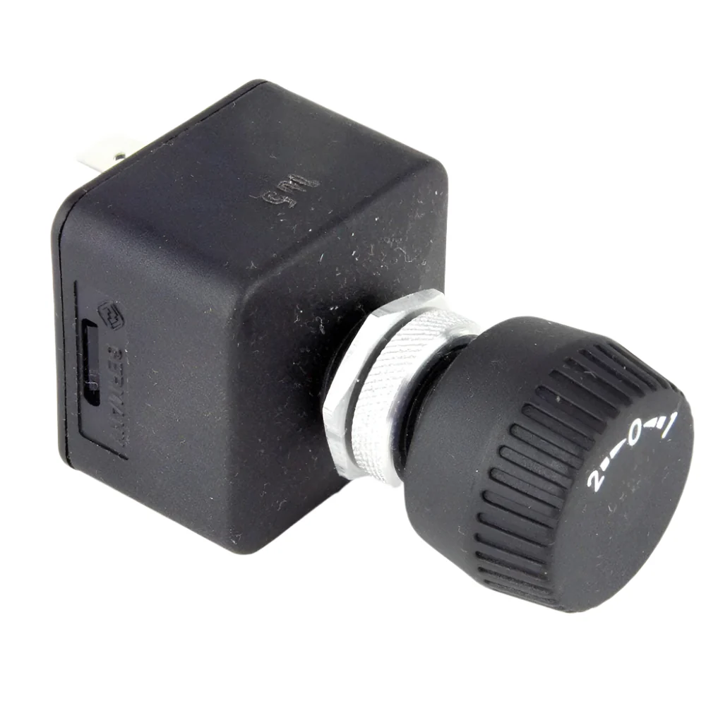 Black Rotary Switch 3 Position Spring Return