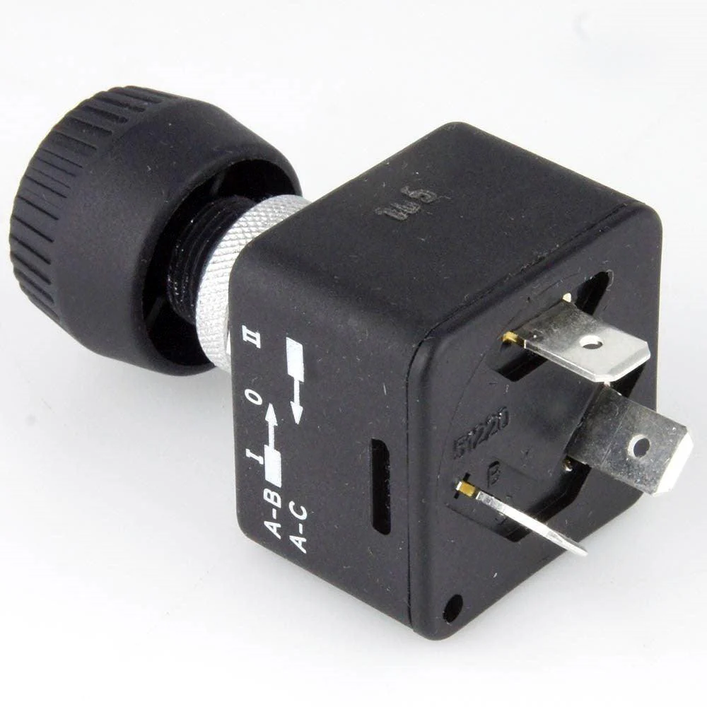 Black Rotary Switch 3 Position Spring Return - Image 2