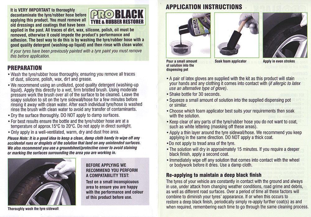 Black Tyre and Rubber Restorer Kit - Image 2