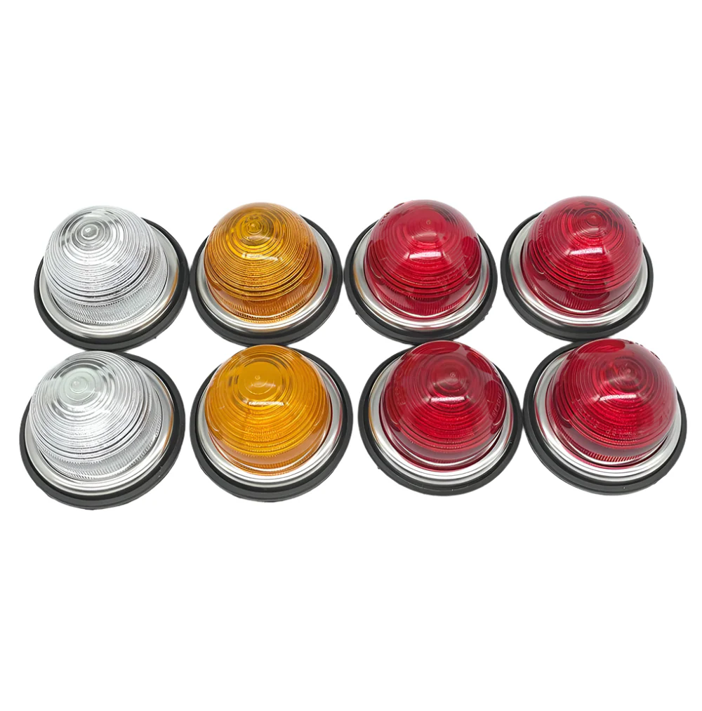 BLMC Mini Style Flush Mount Set Of 8. 4 Red, 2 Amber 2 Clear