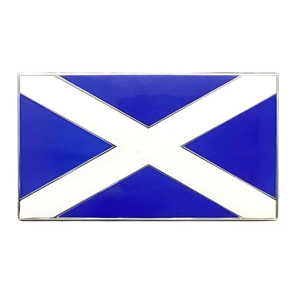 Blue and White Scottish Flag Enamel Badge 51mm x 29mm