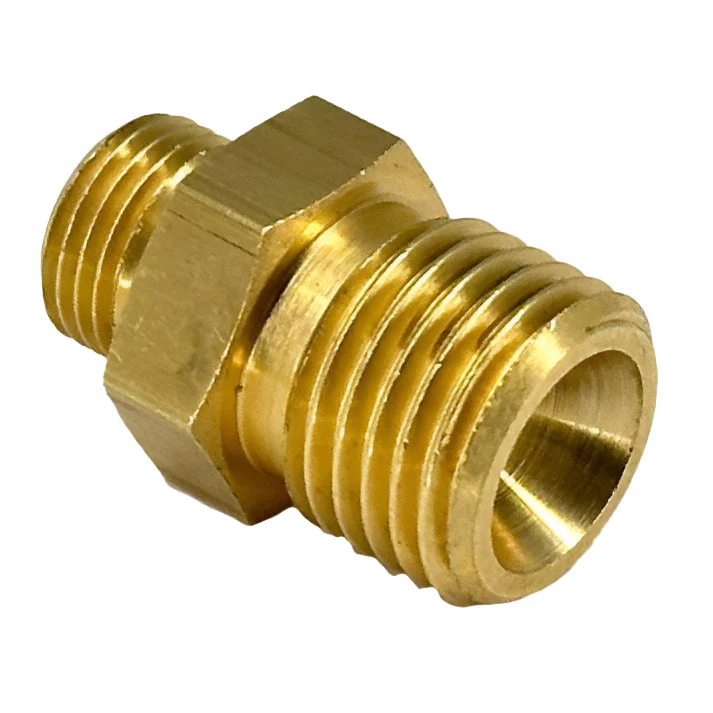Brass Adapter 1/8 BSPP Male to 1/4 BSPP Male - Image 2