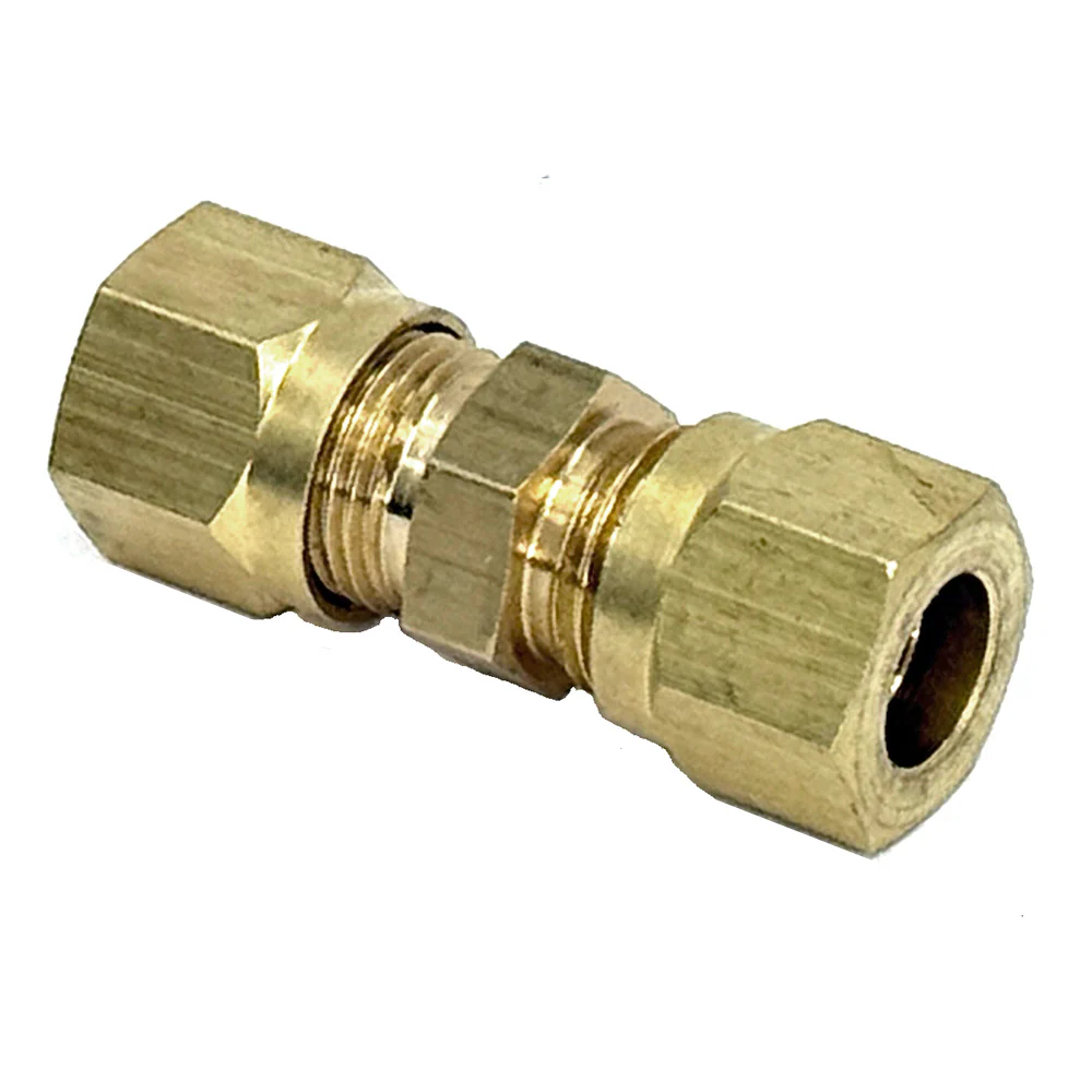 Brass Compression Union For 8mm Copper , Nylon or Steel Pipe