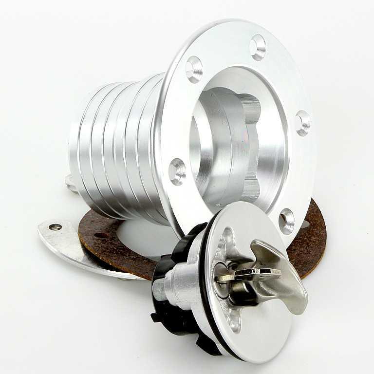94mm Budget Locking Aero Fuel Cap Assembly Satin Aluminium - Image 2