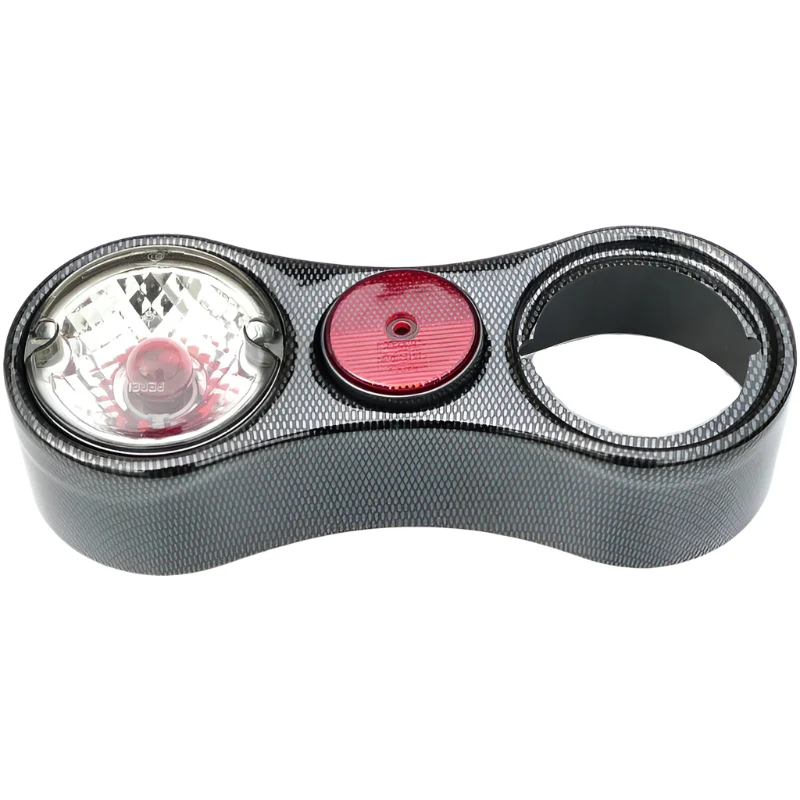 Carbon Fibre Effect Twin Round Lamp Housing 295mm