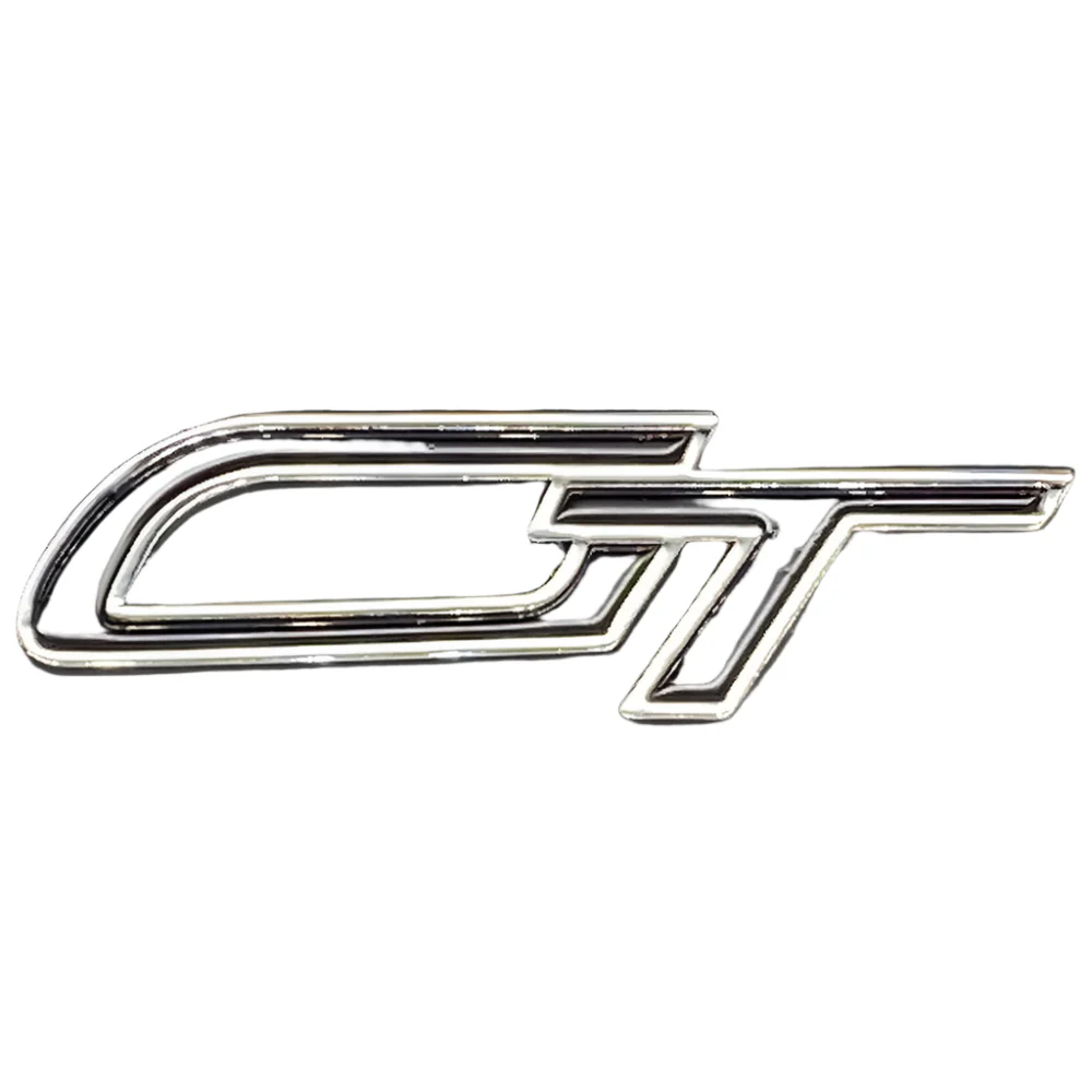 Chrome and Black Enamel Self Adhesive Script GT Badge