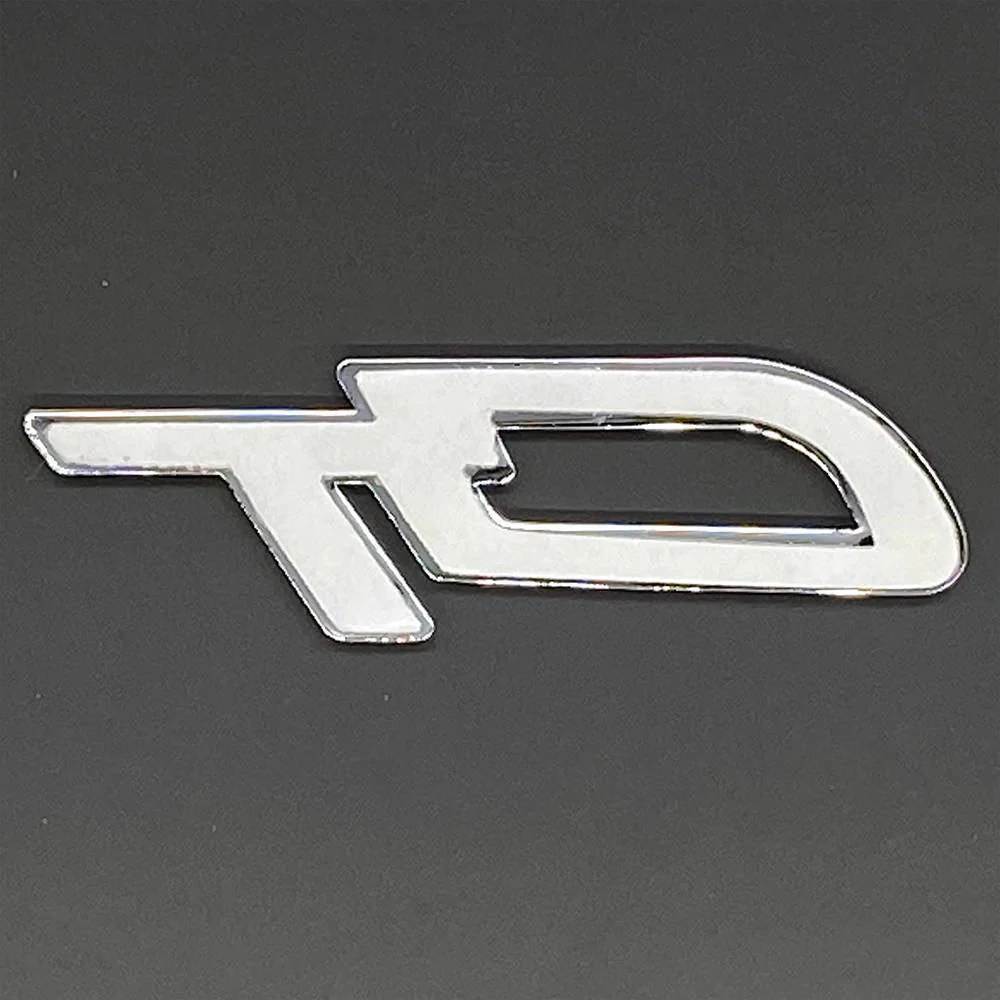 Chrome and Blue Enamel Self Adhesive Script GT Badge - Image 2